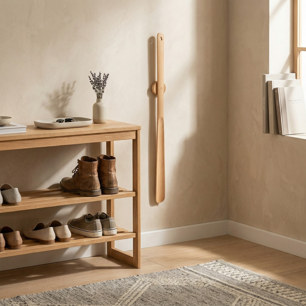 Chausse Pied en Bois 50 cm Long Manche pour Chaussures
