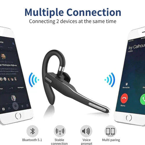 Casque Bluetooth 5.1 avec Réduction de Bruit et Microphones Doubles pour Hommes