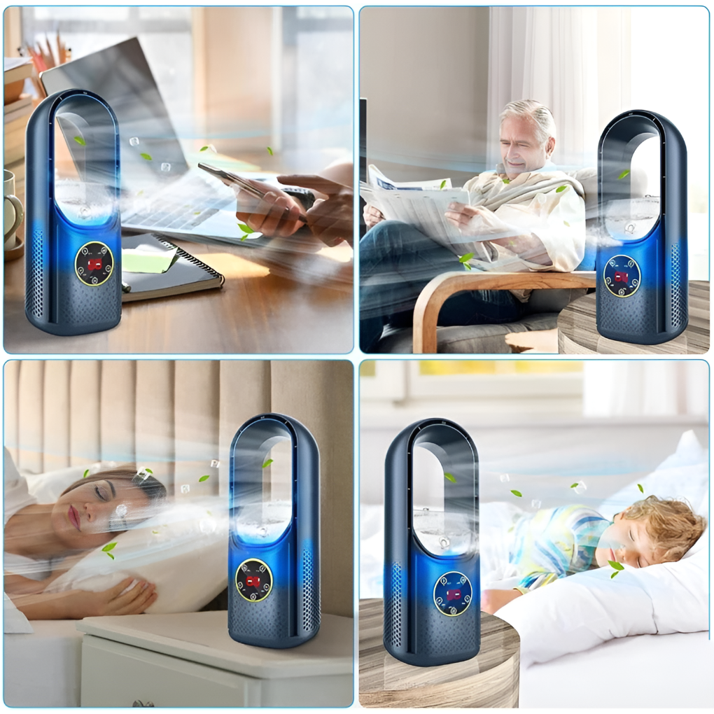 Ventilateur de refroidissement silencieux sans lame portable pour la maison et le bureau