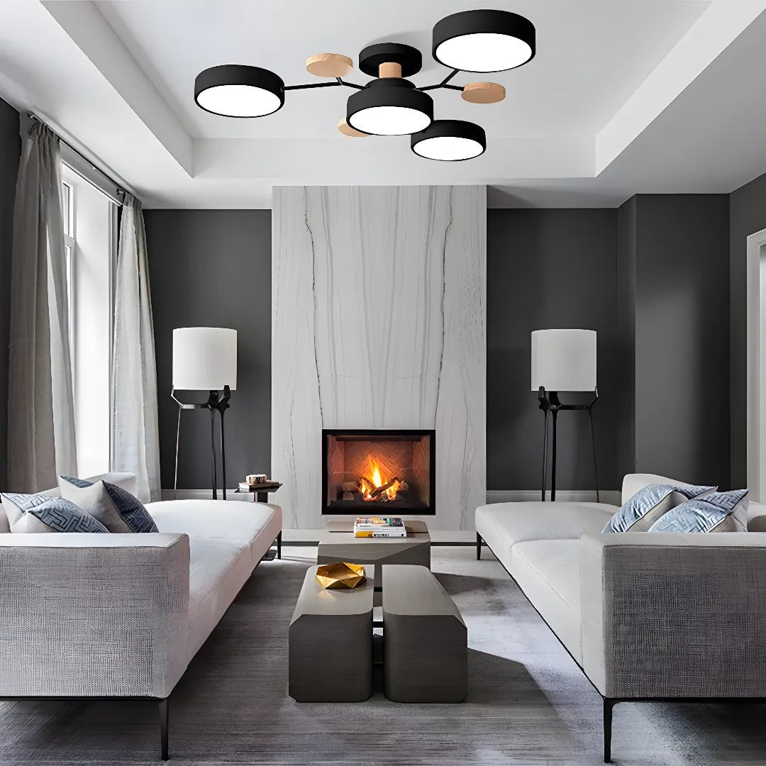 Lumière de plafond semi-encastrée LED Halo moderne pour des espaces élégants