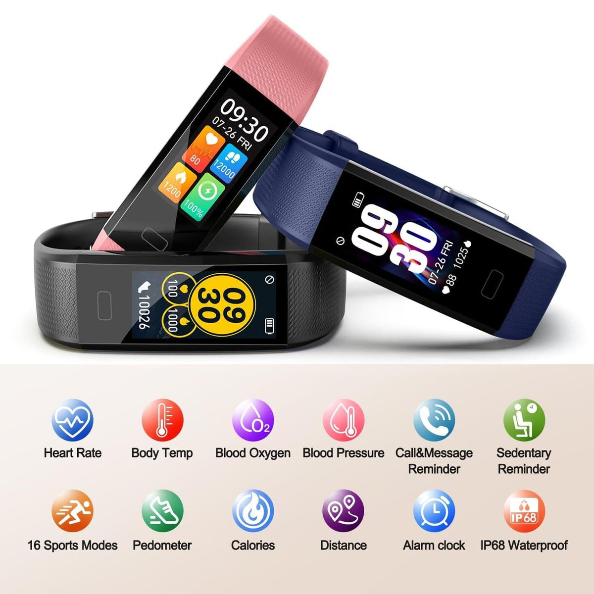 Montre Connectée pour le Suivi de la Santé avec Suivi du Pouls et de la Pression Artérielle