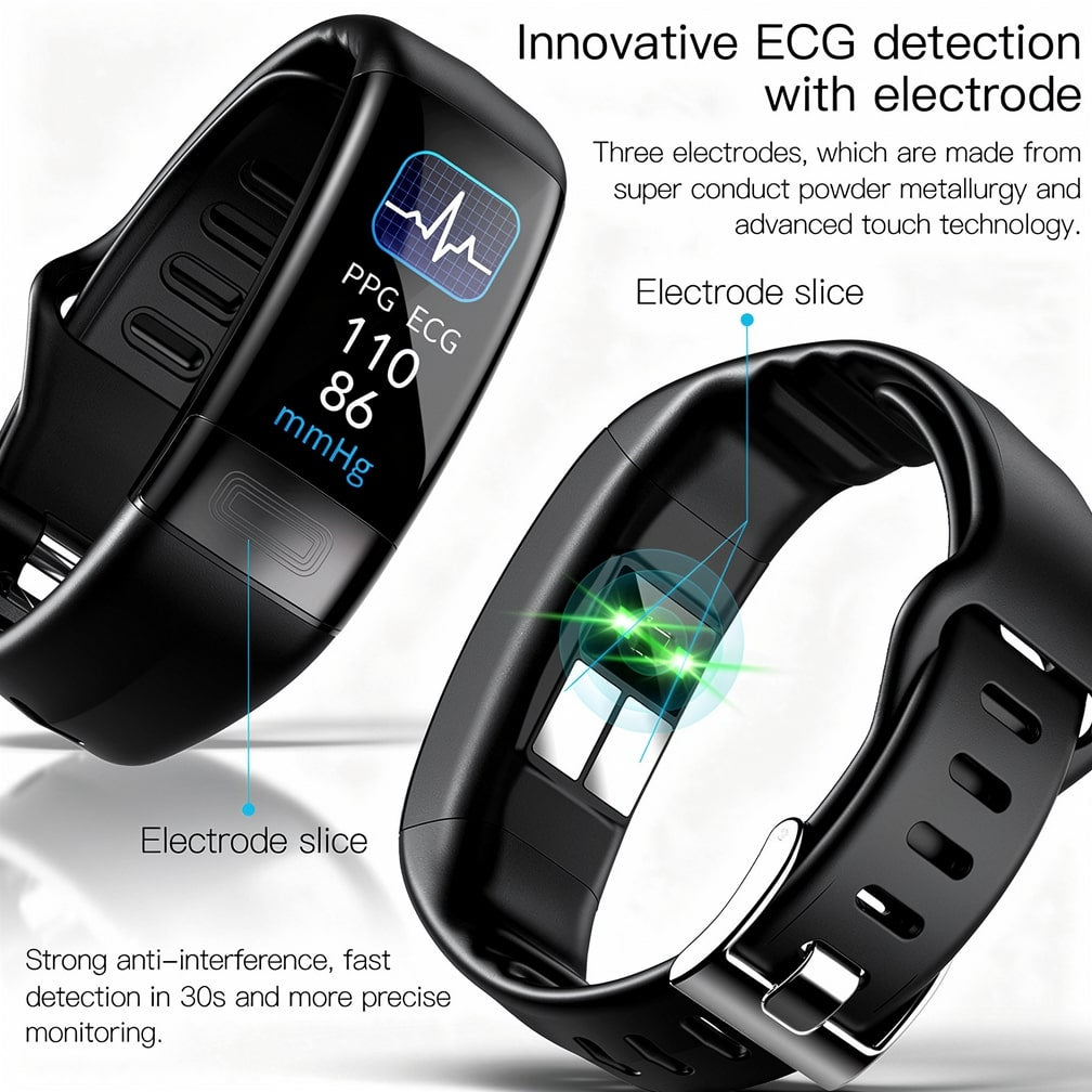 Montre connectée avec EKG, fréquence cardiaque, pression artérielle et suivi du sommeil pour hommes et femmes | Tracker de fitness | Vitaro