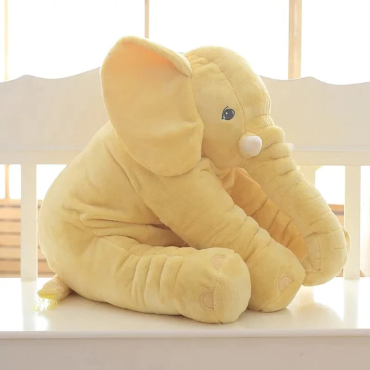 Coussin en Peluche Éléphant Bébé pour Câlins et Jeux