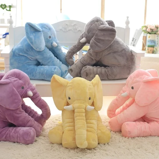 Coussin en Peluche Éléphant Bébé pour Câlins et Jeux