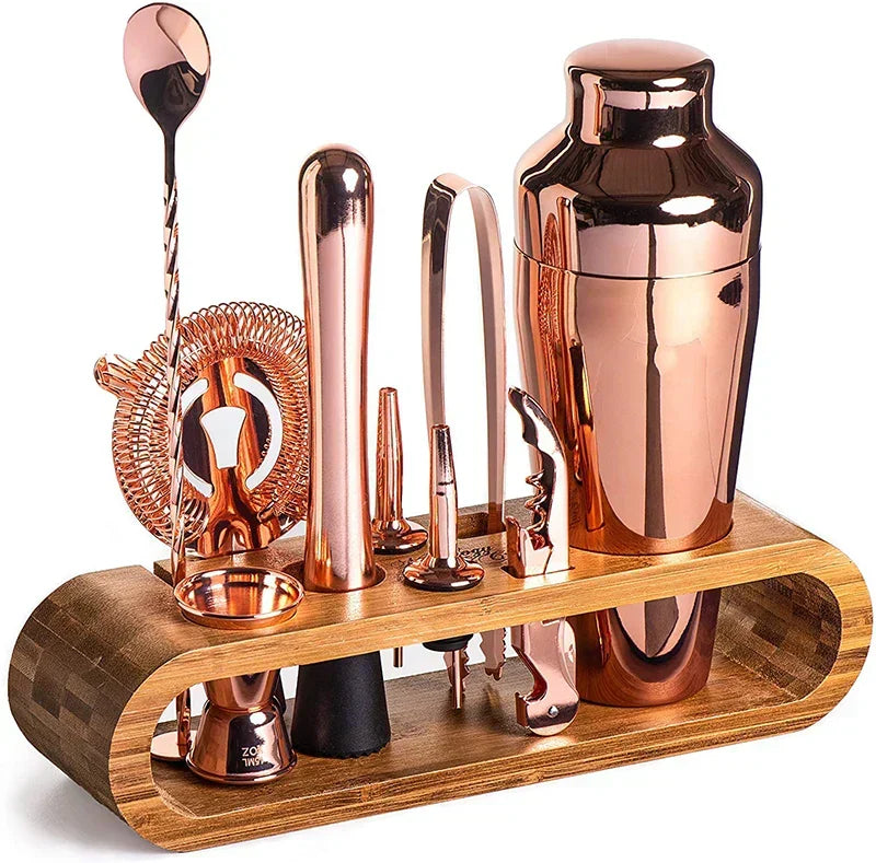 Kit de Bar Métallique de Luxe – Ensemble de Cocktails pour Mixologie