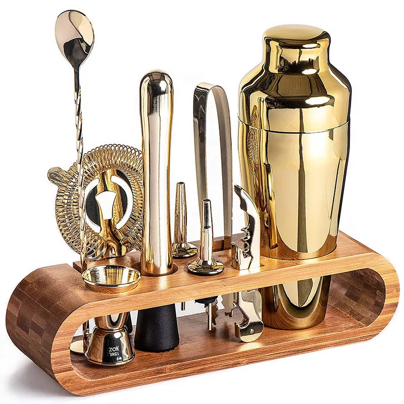 Kit de Bar Métallique de Luxe – Ensemble de Cocktails pour Mixologie