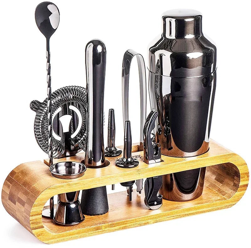 Kit de Bar Métallique de Luxe – Ensemble de Cocktails pour Mixologie