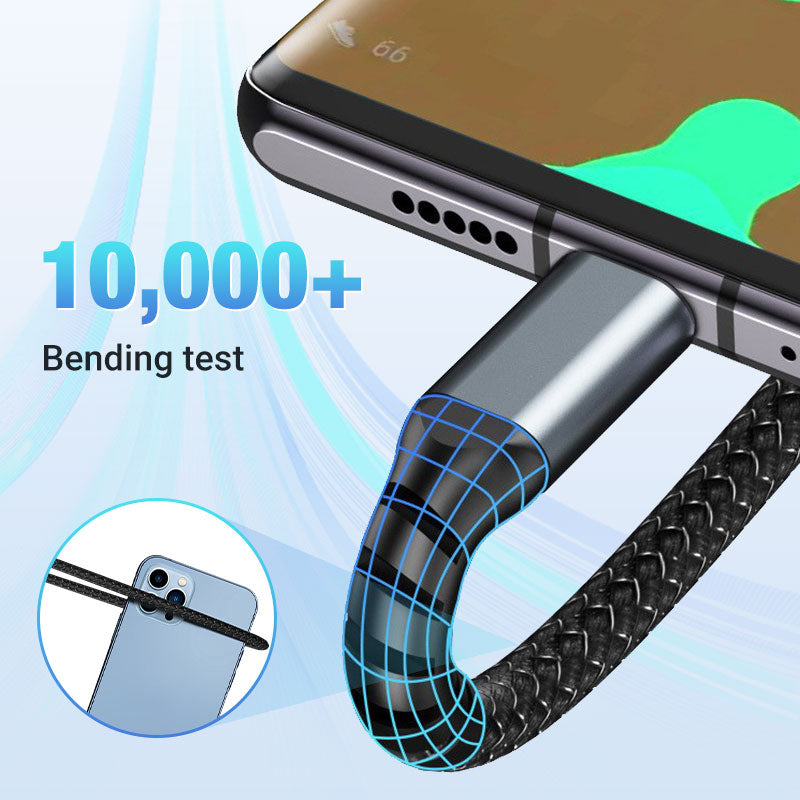 Câble de Chargement 1+1 GRATUIT : Câble de Charge Rapide Universel 3-en-1 100W