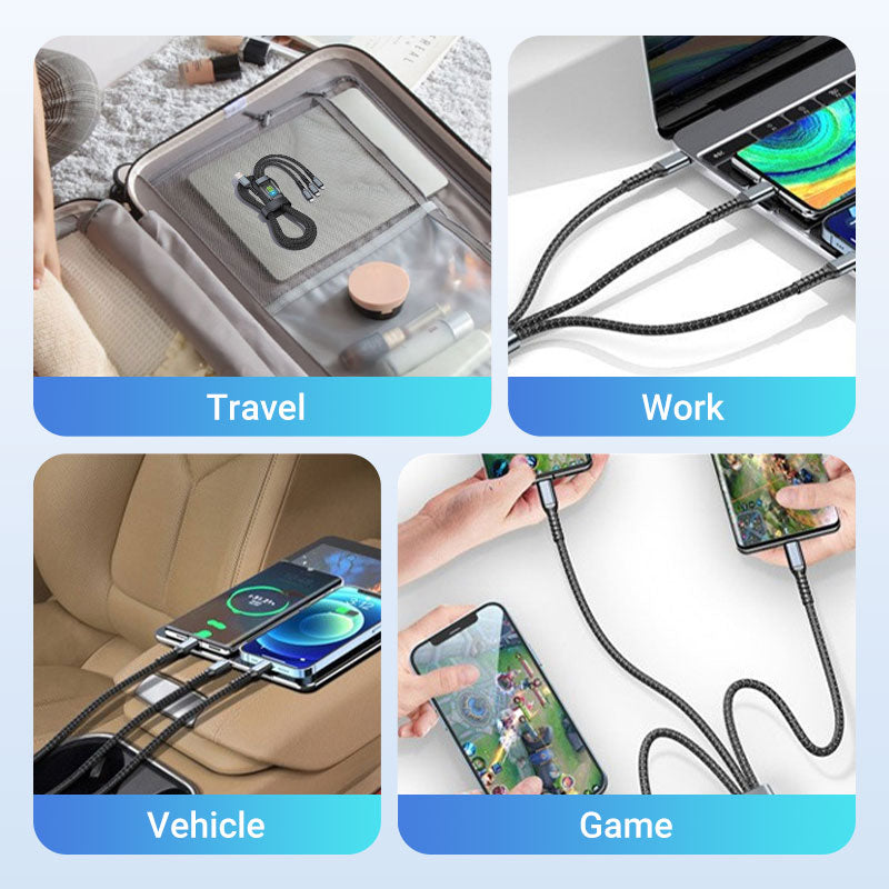 Câble de Chargement 1+1 GRATUIT : Câble de Charge Rapide Universel 3-en-1 100W