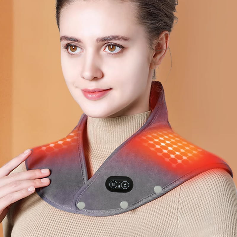 Coussin de Massage Électrique pour le Cou et les Épaules avec Chaleur et Vibration