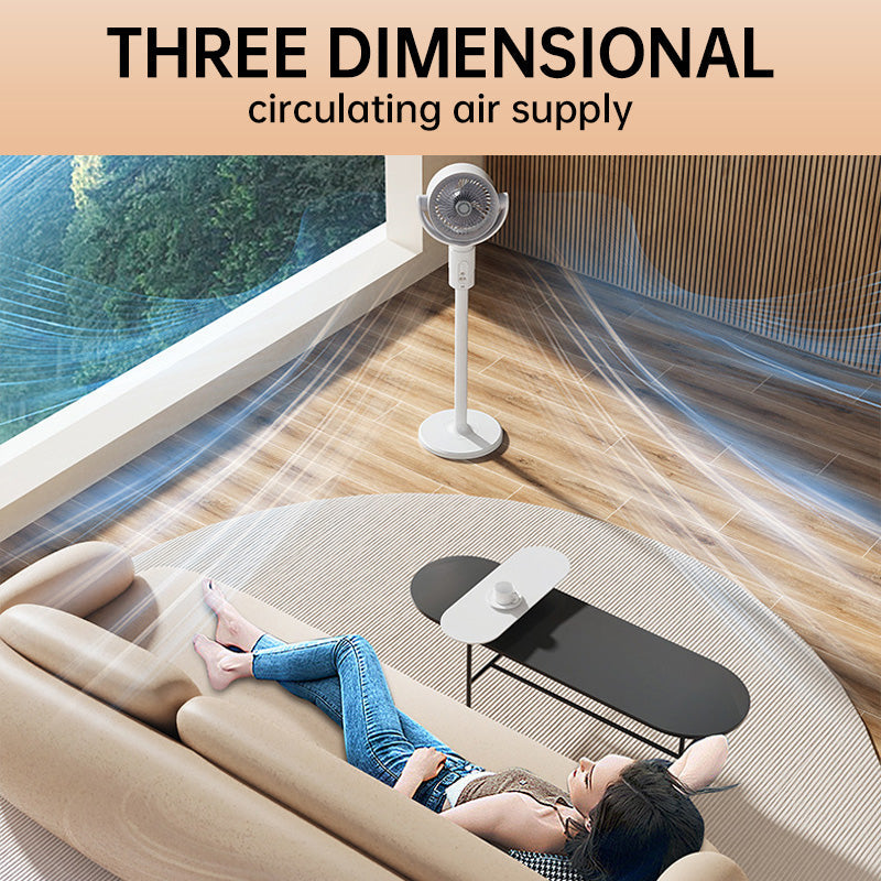 Ventilateur sur pied, 20 dB très silencieux, portée de 30 m, 2465 m³/h de volume d'air, ventilateur avec télécommande et refroidissement | Karnz