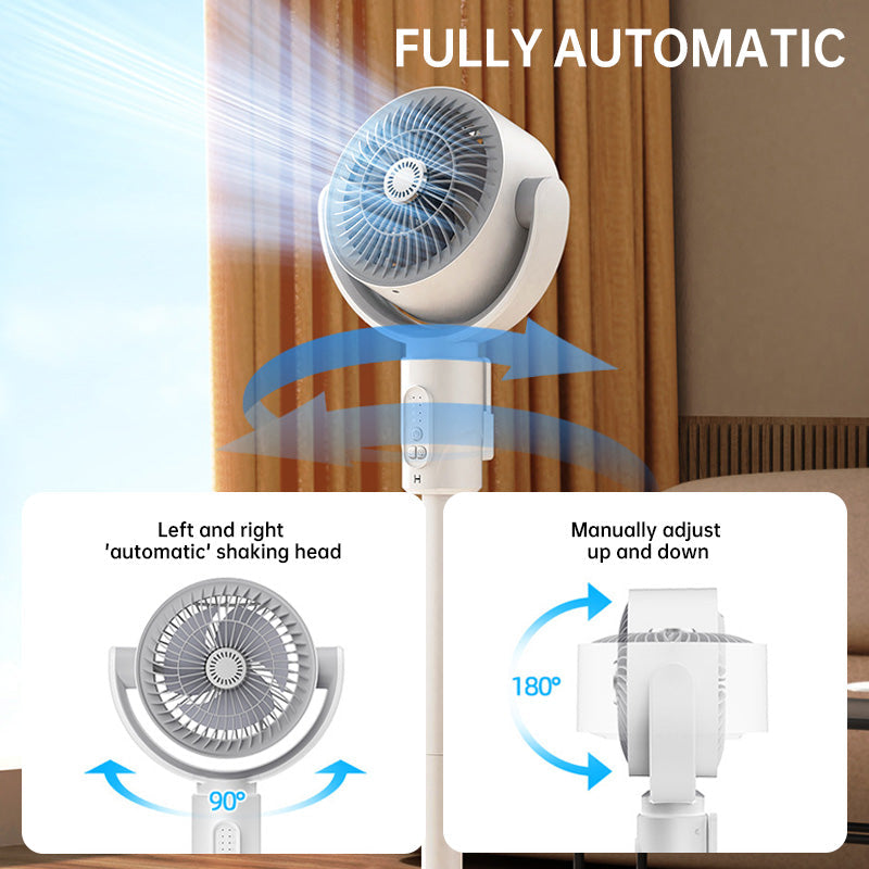 Ventilateur sur pied, 20 dB très silencieux, portée de 30 m, 2465 m³/h de volume d'air, ventilateur avec télécommande et refroidissement | Karnz