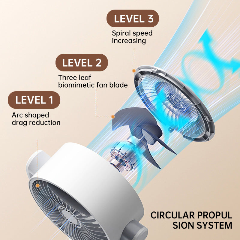 Ventilateur sur pied, 20 dB très silencieux, portée de 30 m, 2465 m³/h de volume d'air, ventilateur avec télécommande et refroidissement | Karnz