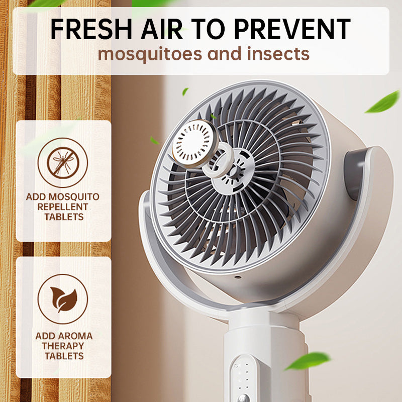 Ventilateur sur pied, 20 dB très silencieux, portée de 30 m, 2465 m³/h de volume d'air, ventilateur avec télécommande et refroidissement | Karnz