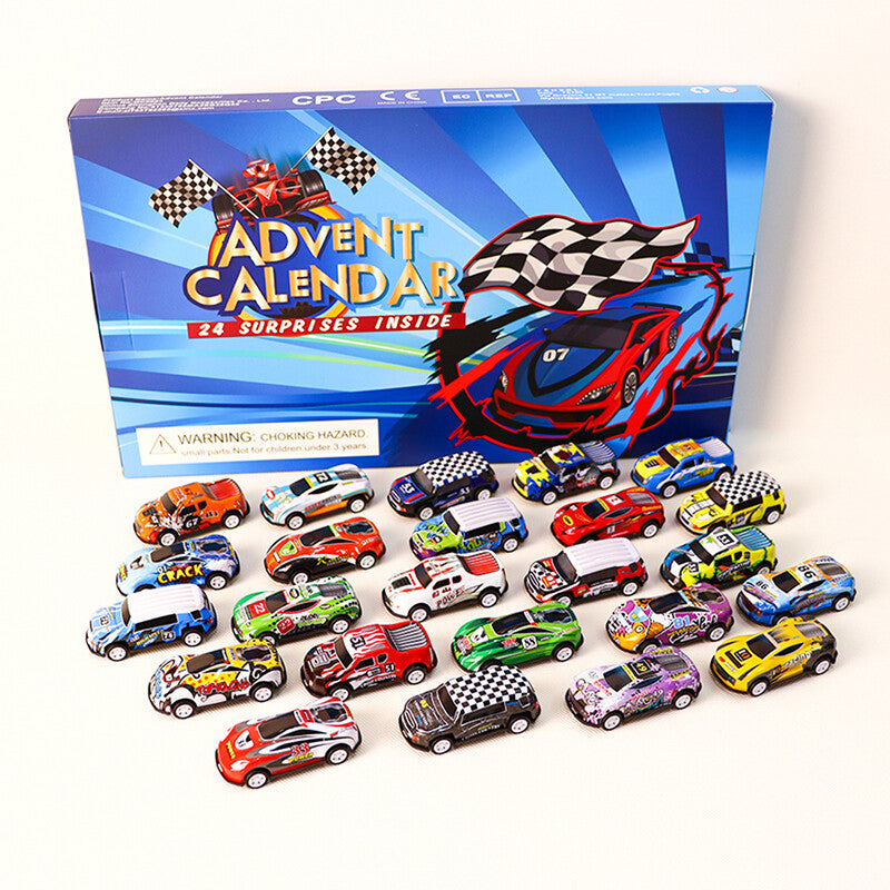 Calendrier de l'Avent RaceJoy | Compte à rebours festif de 24 jours avec des voitures de course pour enfants