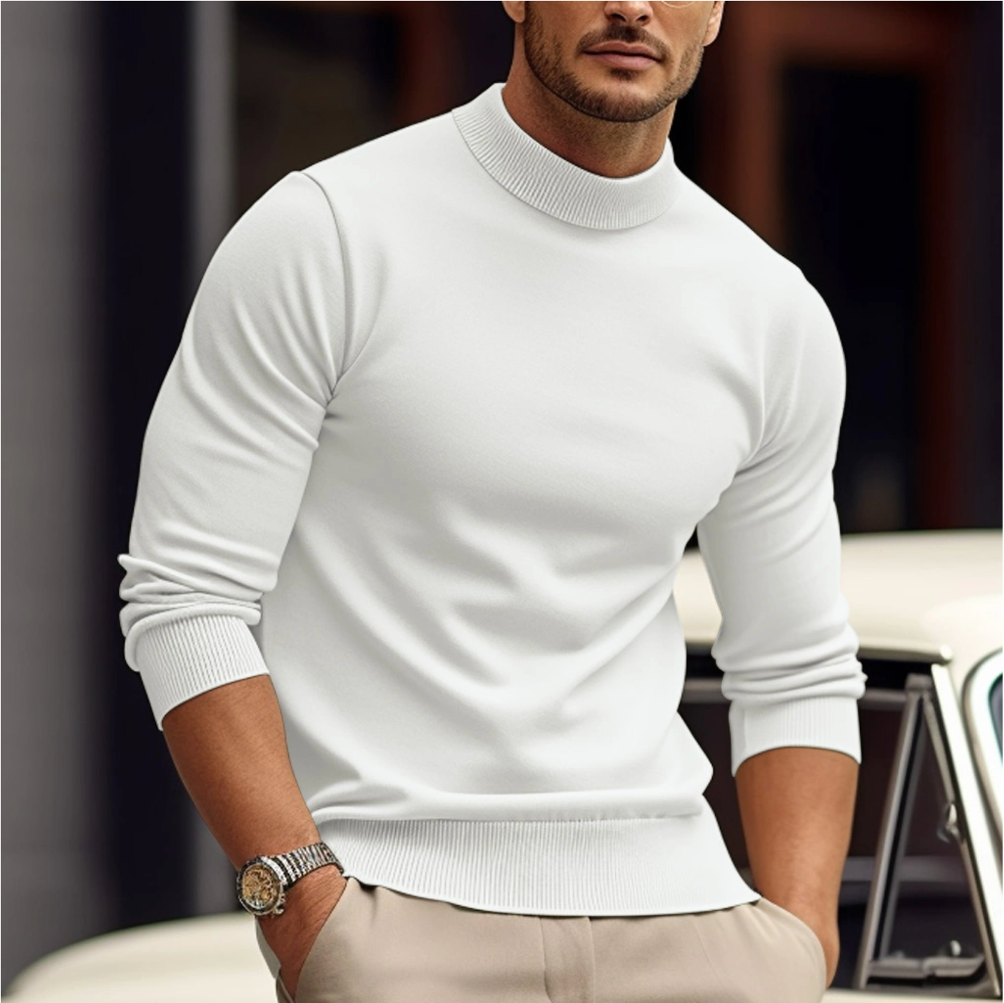 Pull Élégant Homme - Manches Longues - Confort et Style