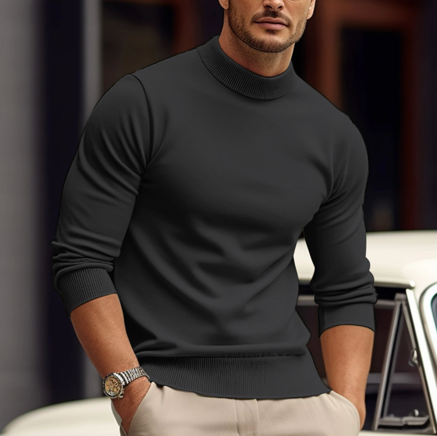 Pull Élégant Homme - Manches Longues - Confort et Style
