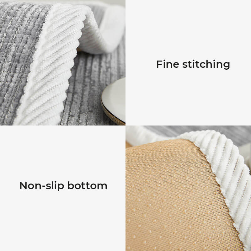 Housse de canapé en chenille rayée anti-rayures pour salon