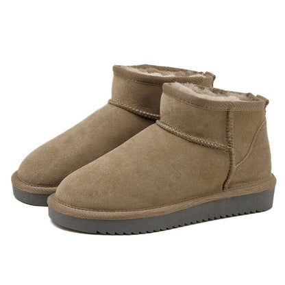 Bottes Cheville Hiver Élégantes avec Fourrure pour Femmes