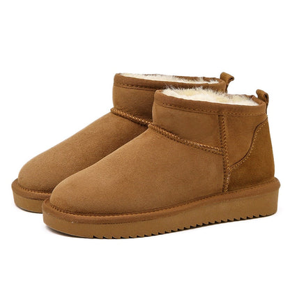 Bottes Cheville Hiver Élégantes avec Fourrure pour Femmes