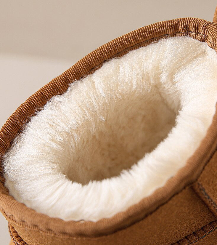 Bottes Cheville Hiver Élégantes avec Fourrure pour Femmes