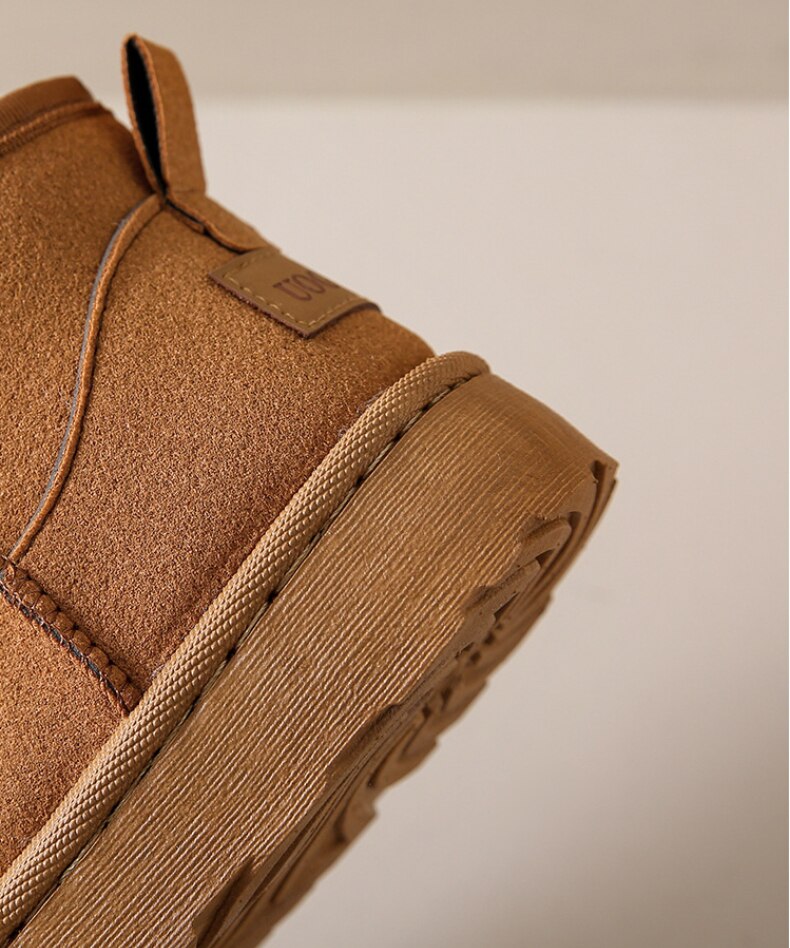 Bottes Cheville Hiver Élégantes avec Fourrure pour Femmes