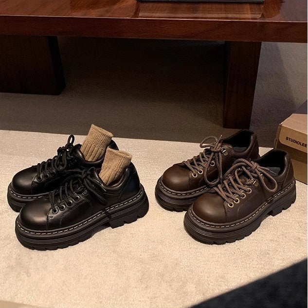 Chaussures Chunky à Lacets pour Femmes avec Semelle Antidérapante