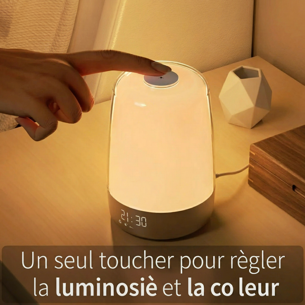 Réveil Lumineux avec Simulation de Lever et de Coucher de Soleil Lampe LED Intelligente