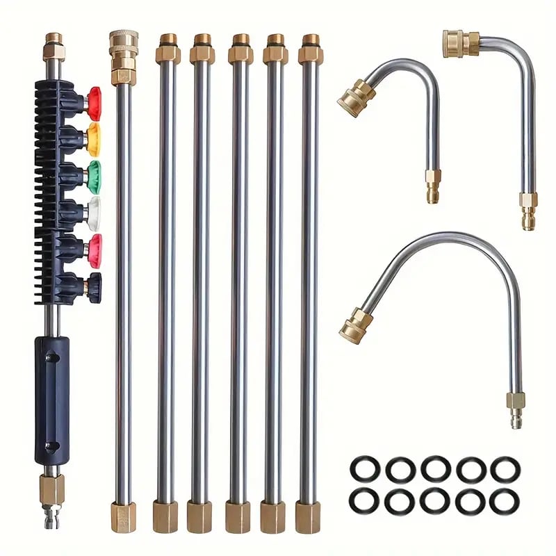 Ensemble de Tige Télescopique pour Nettoyeur Haute Pression - 4000 PSI, Nettoyage de Gouttières et de Toits