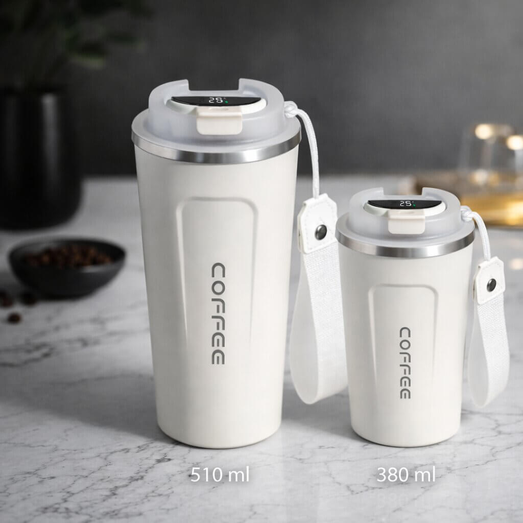 Gobelet de Voyage avec Affichage Intelligent de Température | Vaisselle en Acier Inoxydable