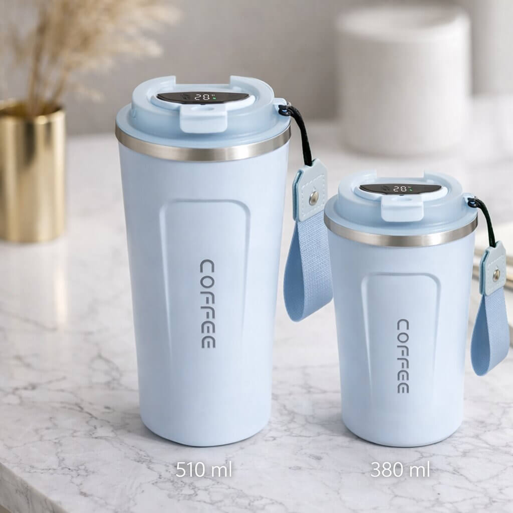 Gobelet de Voyage avec Affichage Intelligent de Température | Vaisselle en Acier Inoxydable