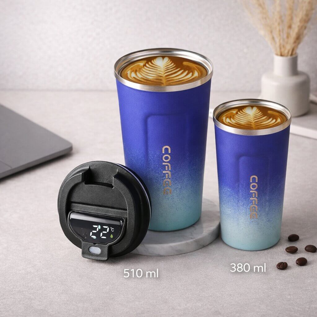 Gobelet de Voyage avec Affichage Intelligent de Température | Vaisselle en Acier Inoxydable