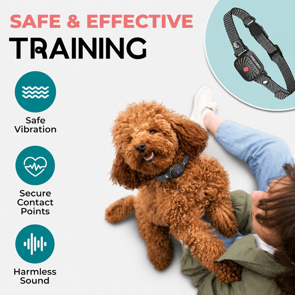 Collier Anti Aboiement pour Petits Chiens avec Modes de Dressage Réglables