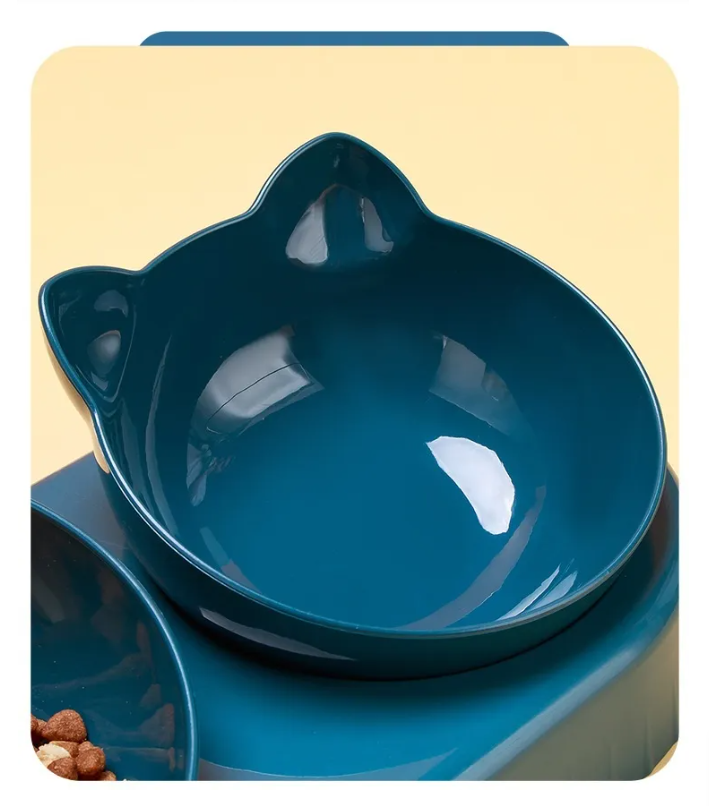 Bol Triples pour Chats - Design Antidérapant pour Nourriture, Eau & Snacks