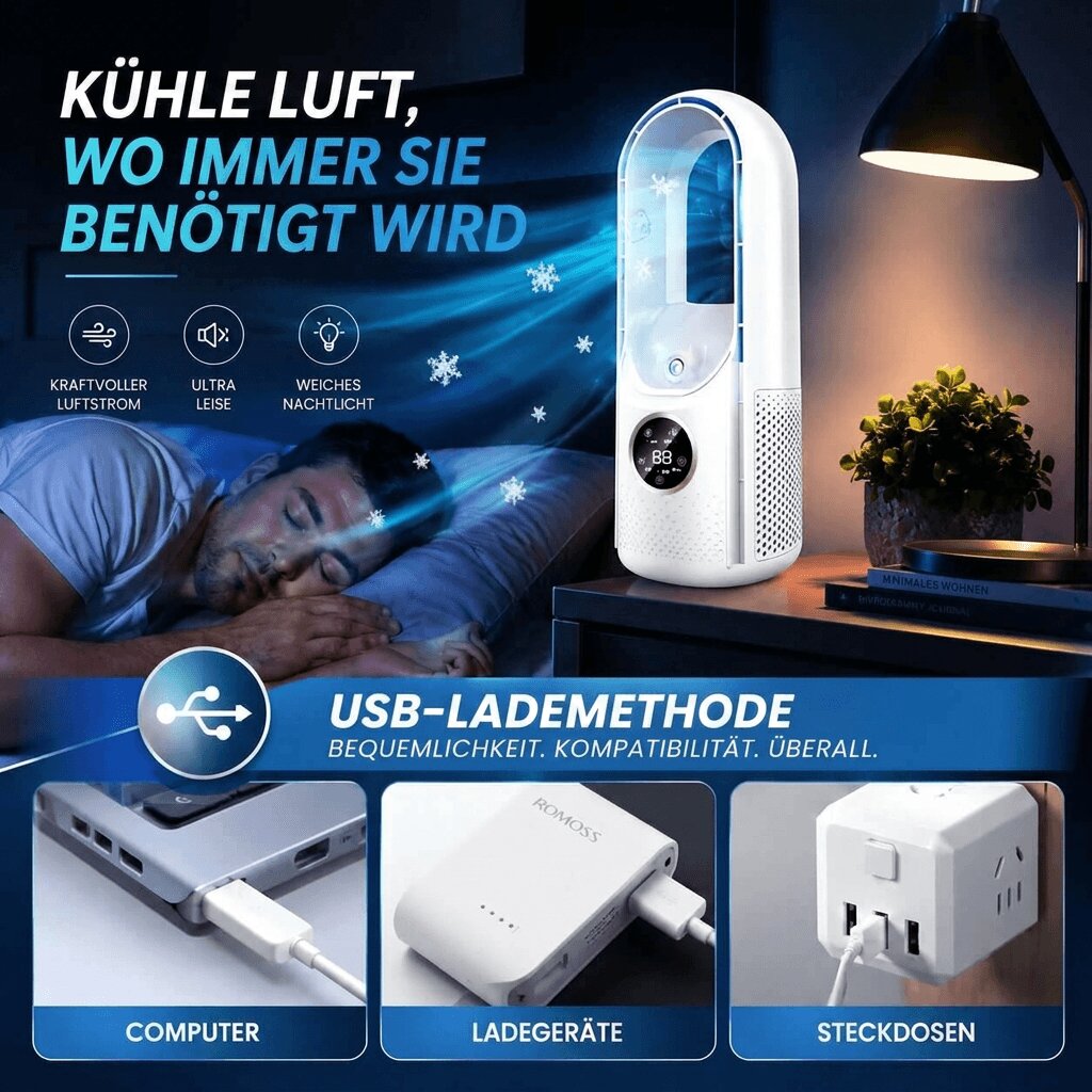 Ventilateur Tour | Ventilateur Silencieux | Ventilateur de Table | WhisperCool
