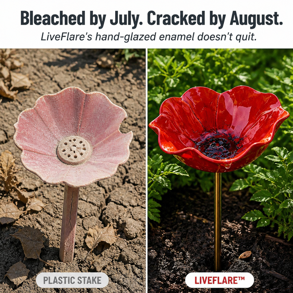 LiveFlare™ — Plantez un Oiseau et une Abeille en Fleurs Émaillées