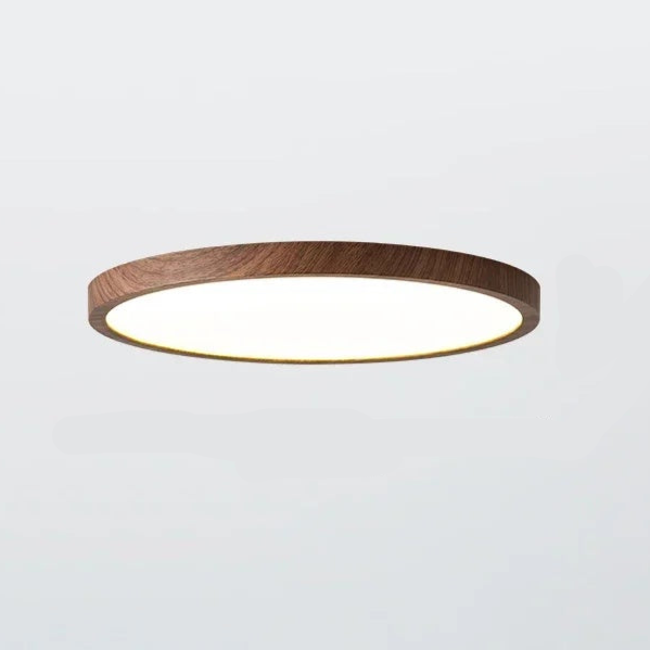 Plafonnier Circulaire Ultrafin en Noyer pour Style Moderne