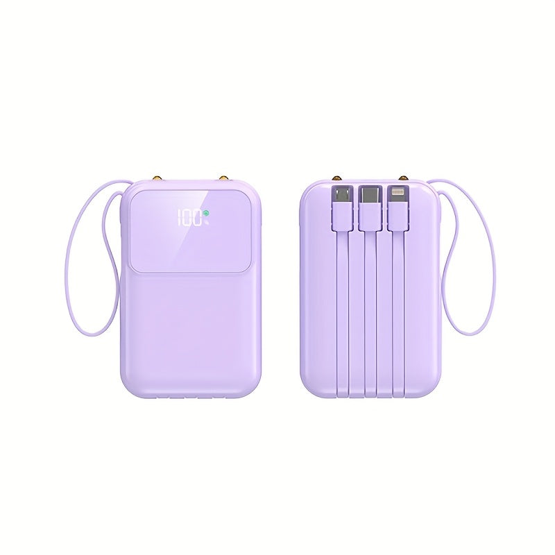 Banque d'alimentation portable unisexe 10000mAh - Charge rapide et câbles intégrés