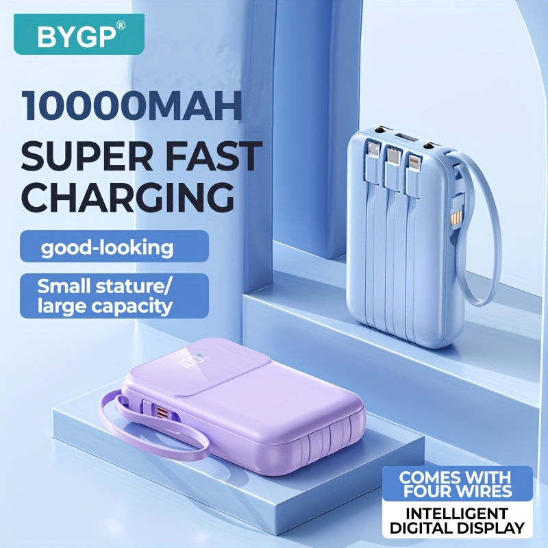 Banque d'alimentation portable unisexe 10000mAh - Charge rapide et câbles intégrés