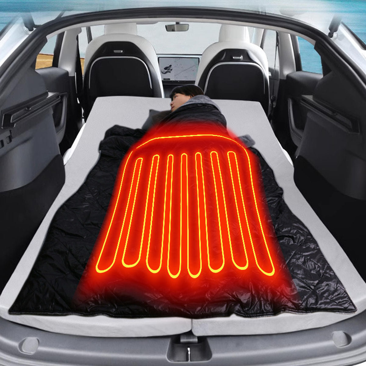 Couverture Chauffante Portable 12V pour Voyages en Voiture avec Connexion USB