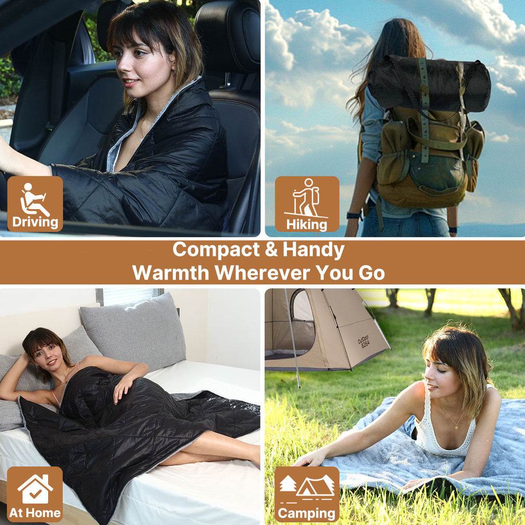 Couverture Chauffante Portable 12V pour Voyages en Voiture avec Connexion USB