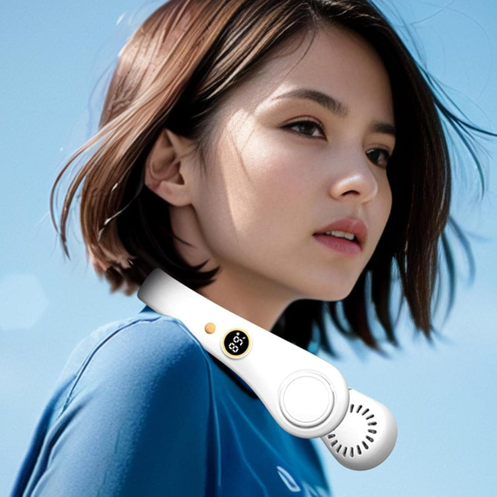 Ventilateur de Cou Unisexe à 5 Vitesses - Design Portable et Sans Lame