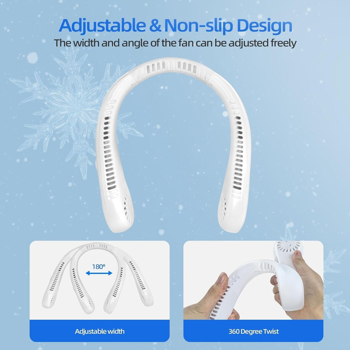 Ventilateur de Cou Unisexe à 5 Vitesses - Design Portable et Sans Lame