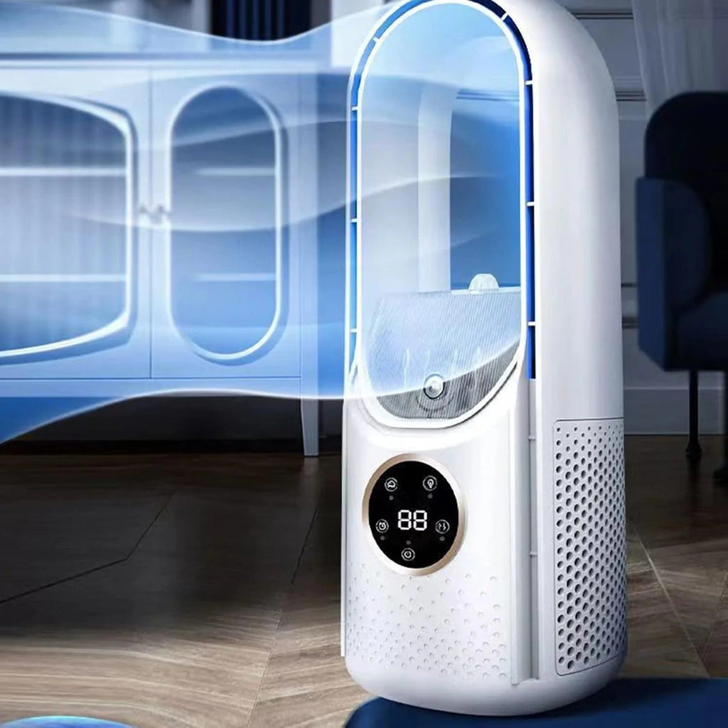 Refroidisseur d'air personnel unisexe sans pales à 6 vitesses avec humidificateur