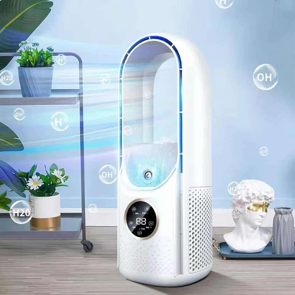 Refroidisseur d'air personnel unisexe sans pales à 6 vitesses avec humidificateur