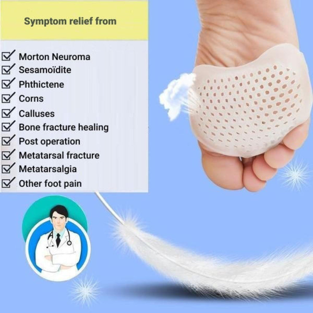 Coussinets Métatarsiens Unisexes en Gel Respirant - Soulagement Ciblé de la Douleur au Pied