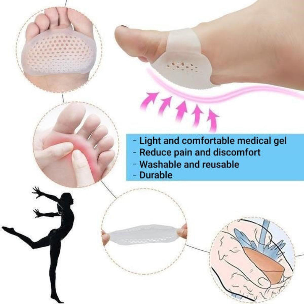 Coussinets Métatarsiens Unisexes en Gel Respirant - Soulagement Ciblé de la Douleur au Pied