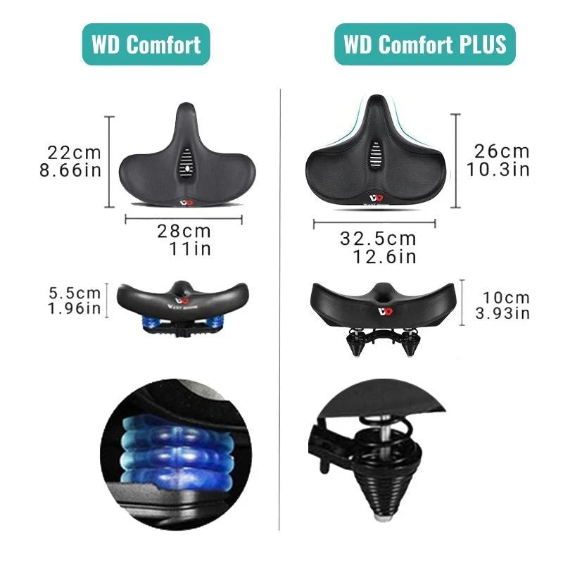 Selle de vélo unisexe confortable avec siège extra large