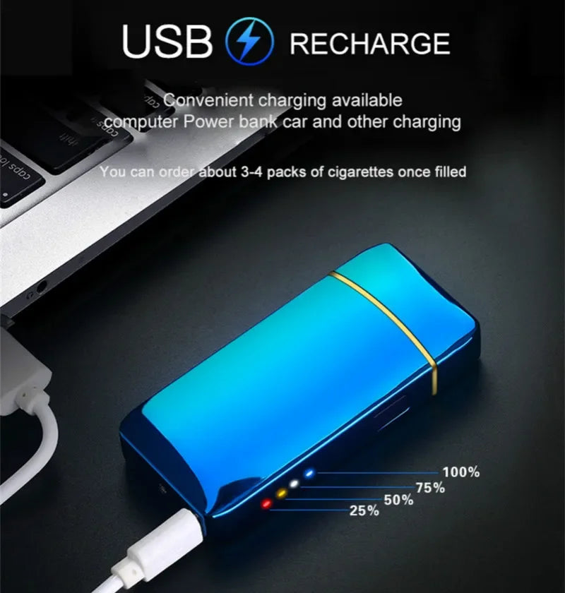 Briquet Plasma Électrique Unisexe Résistant au Vent - Allumage USB Rechargeable