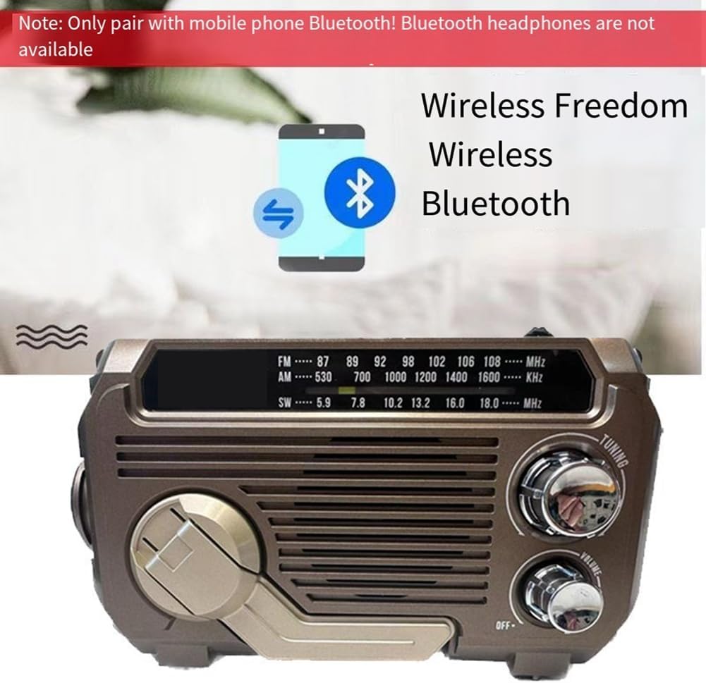 Radio d'urgence unisexe avec dynamo et solaire - Alimentation et lumière fiables